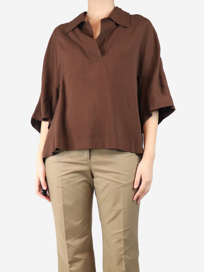 Brown speckled blouse - size S Tops Dries Van Noten 