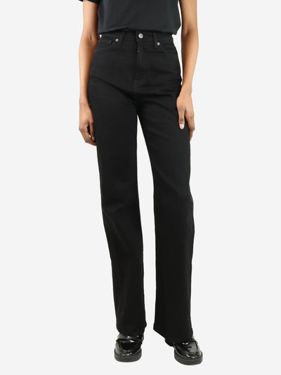 Black high-rise wide-leg jeans - size UK 6 Trousers Reformation 