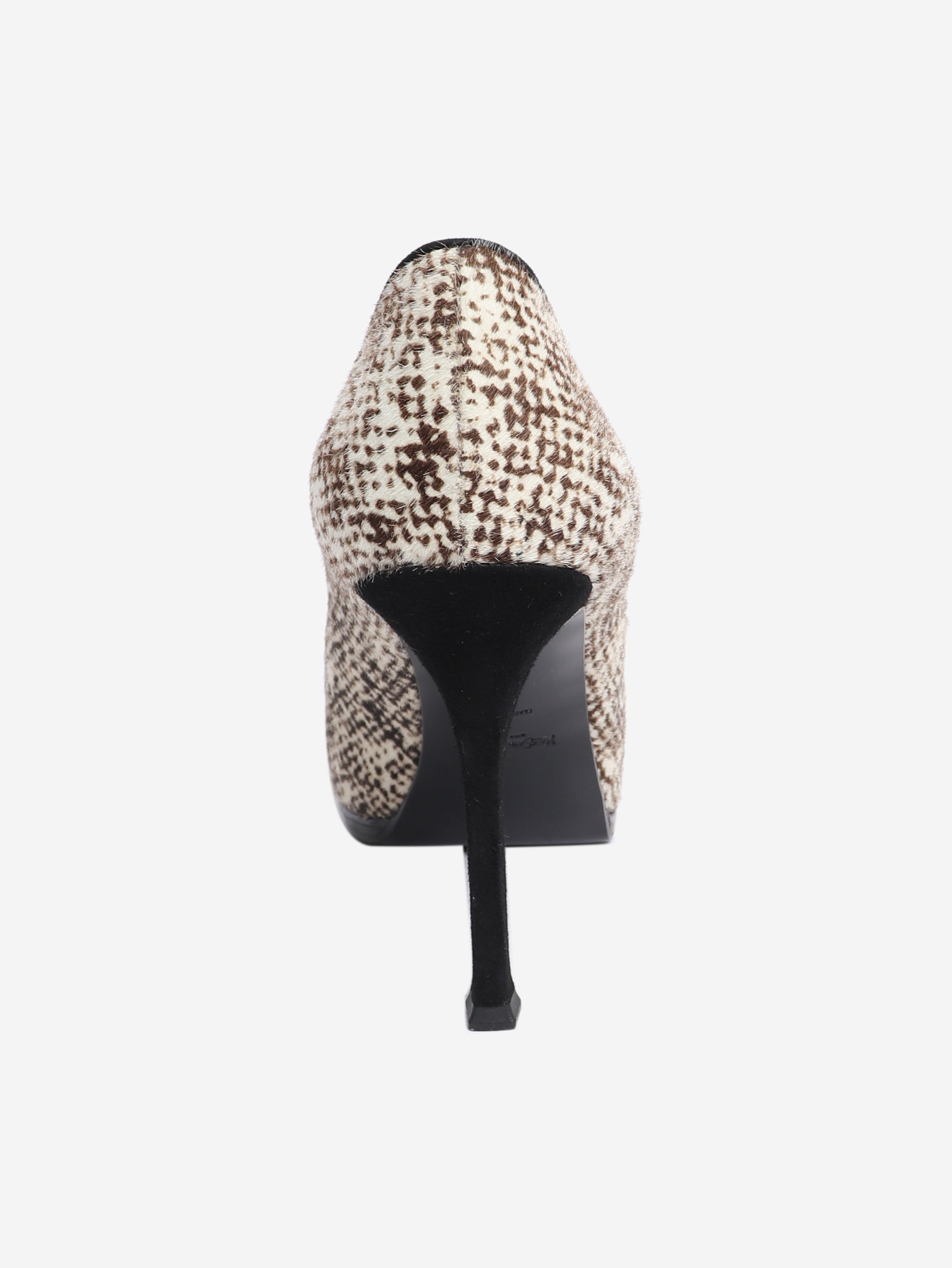 Brown pony hair platform heels - size EU 38 (UK 5)