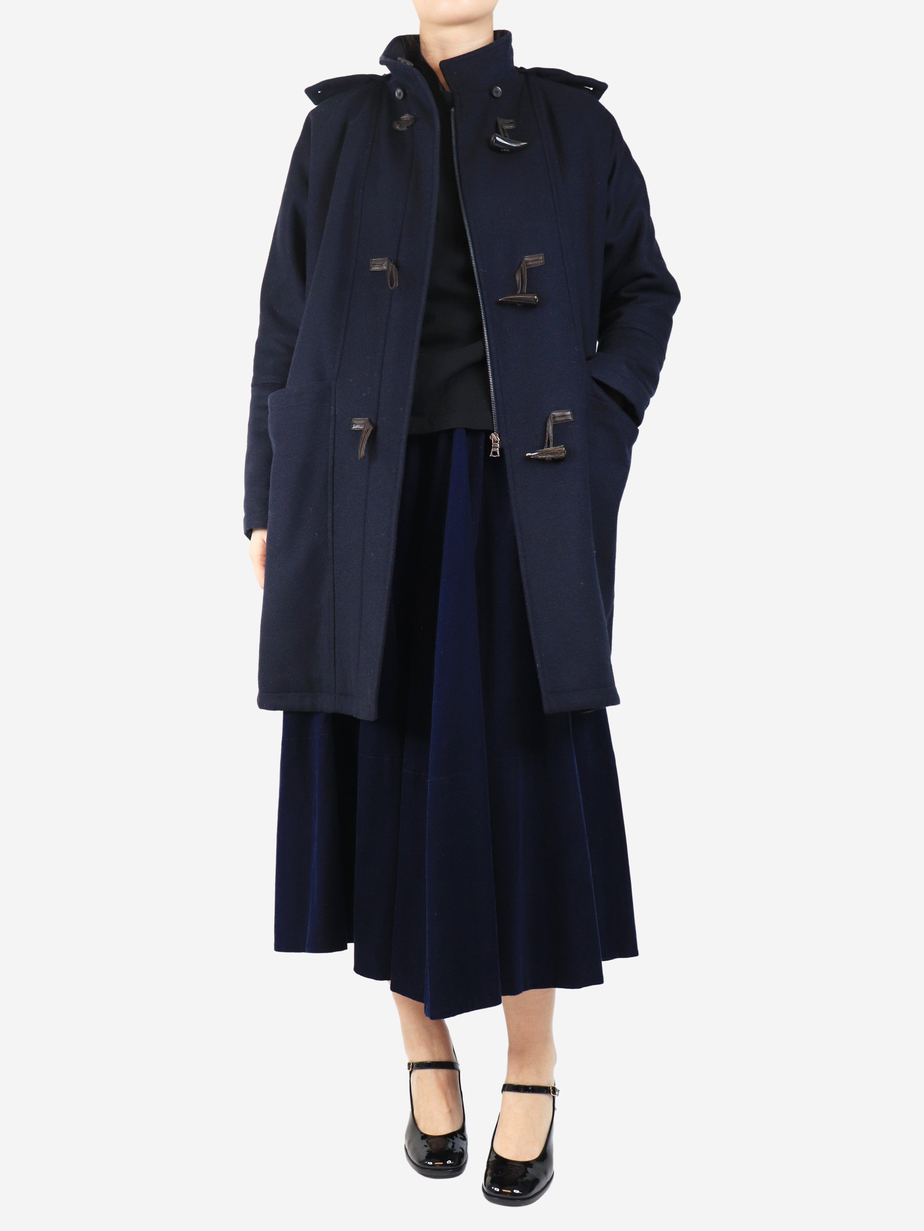 Navy hooded duffle coat - size UK 12 Coats & Jackets Bamford 