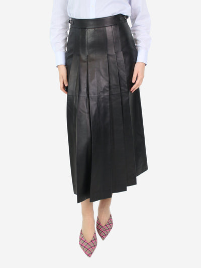 Black pleated leather skirt - size IT 42 Skirts Gabriela Hearst 