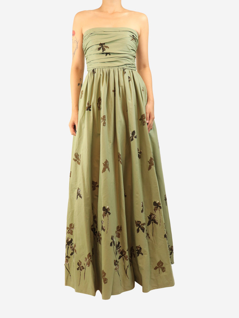 Sage green Kastoria strapless dress - size UK 8 Dresses Reformation 