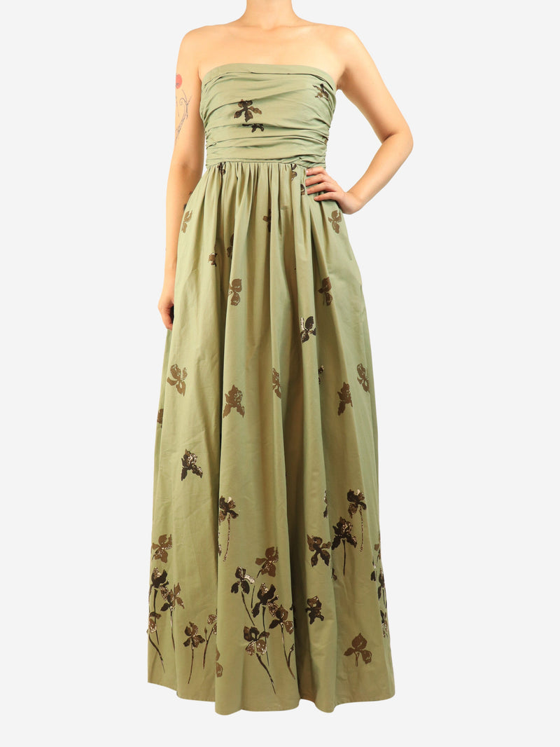 Sage green Kastoria strapless dress - size UK 8 Dresses Reformation 
