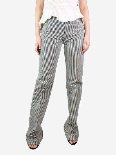 Dark blue and cream striped trousers - size UK 10 Trousers Celine 