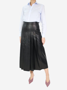 Gabriela Hearst Black pleated leather skirt - size IT 42