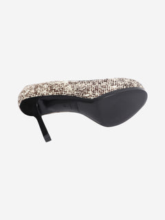 Brown pony hair platform heels - size EU 38 (UK 5)