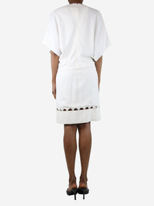 Chloe White short-sleeved cutout mini dress - size UK 6