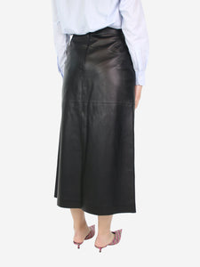 Gabriela Hearst Black pleated leather skirt - size IT 42