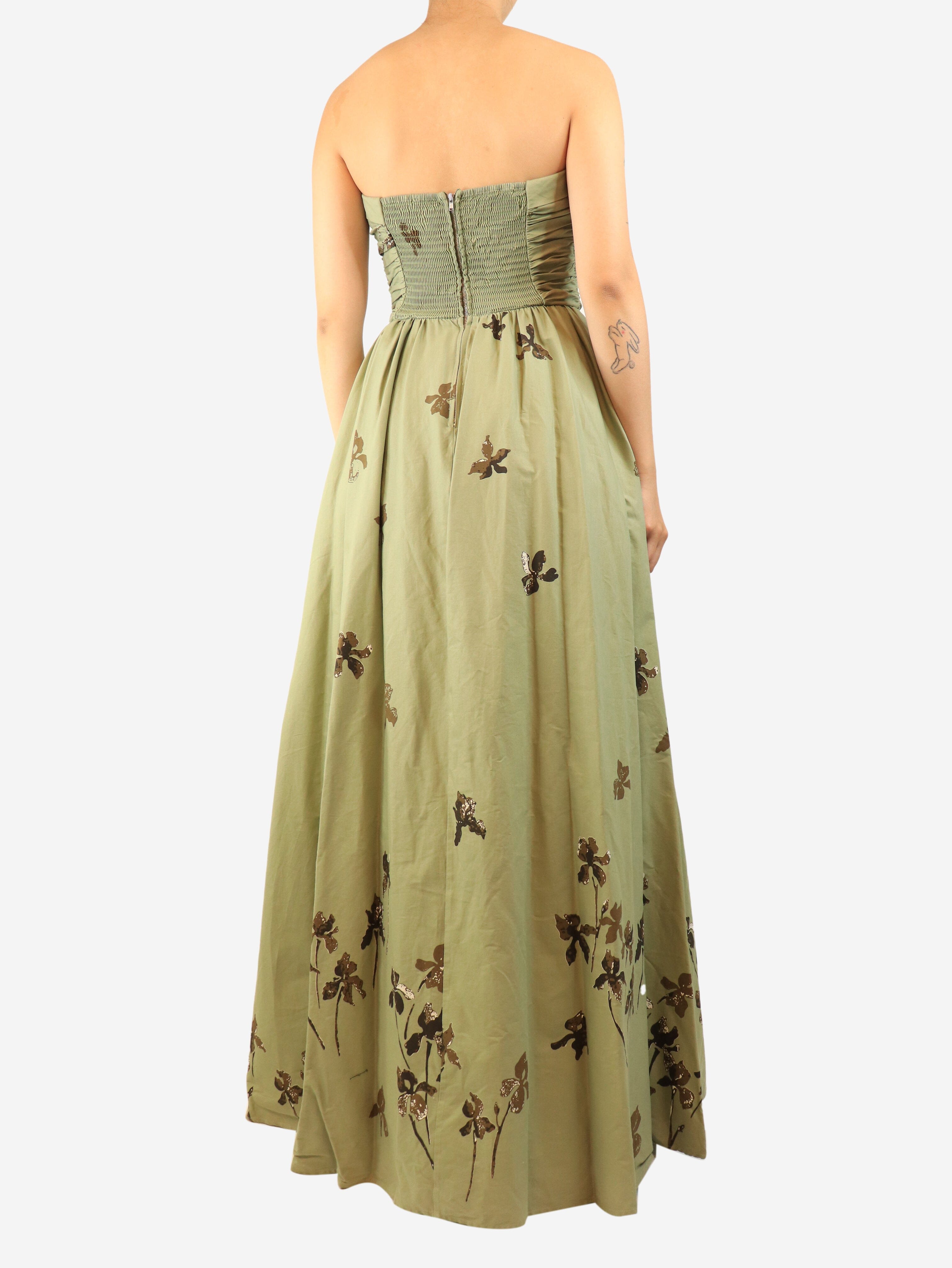 Sage green Kastoria strapless dress - size UK 8 Dresses Reformation 