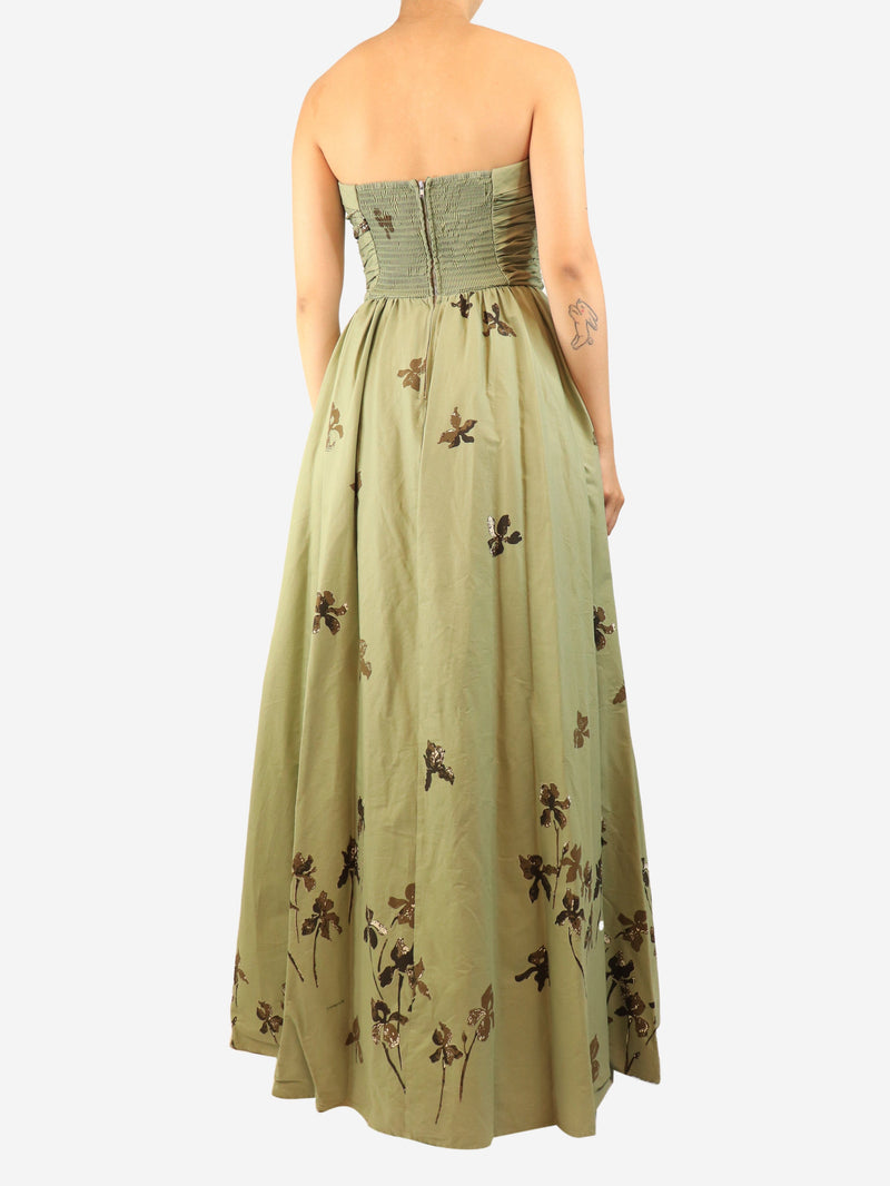 Sage green Kastoria strapless dress - size UK 8 Dresses Reformation 