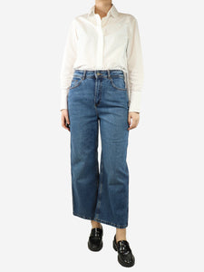 Sezane Blue straight-leg jeans - size UK 12