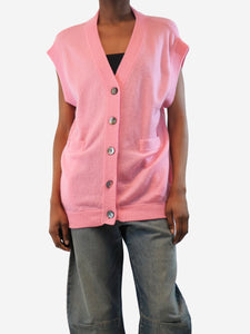 Crush Pink sleeveless cashmere cardigan - size XS