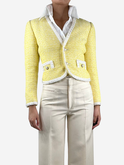 Yellow cropped tweed jacket - size UK 10 Coats & Jackets Alessandra Rich 