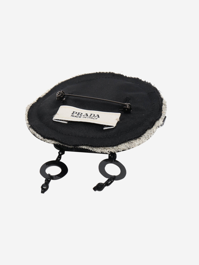Black beaded brooch Accessories Prada 