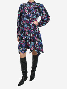 Isabel Marant Multi drop hem ruffle detail floral silk dress - size FR 36