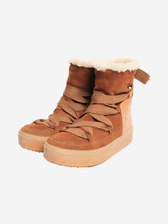 Brown shearling winter boots - size EU 39 (UK 6) Boots Chloe 