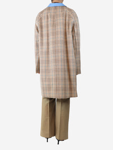 Marni Brown check car coat - size UK 10
