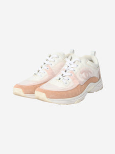 Chanel Pink nylon and suede trainers - size EU 40