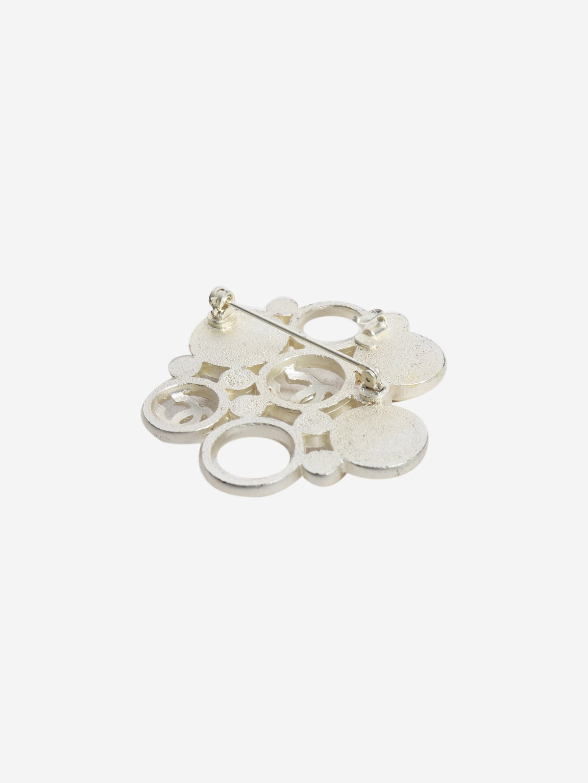 Cream and silver Coco Mark 03A Brooch Brooches Chanel 
