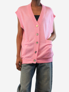 Crush Pink sleeveless cashmere cardigan - size XS
