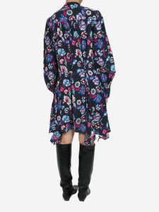 Isabel Marant Multi drop hem ruffle detail floral silk dress - size FR 36