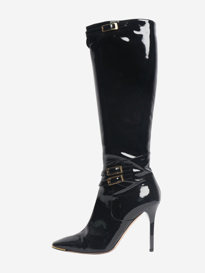 Black patent knee high boots - size EU 39.5 (UK 6.5) Boots Jimmy Choo 