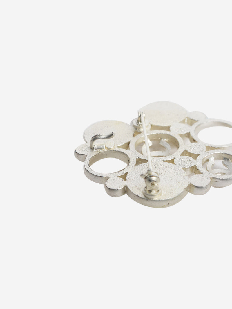 Cream and silver Coco Mark 03A Brooch Brooches Chanel 