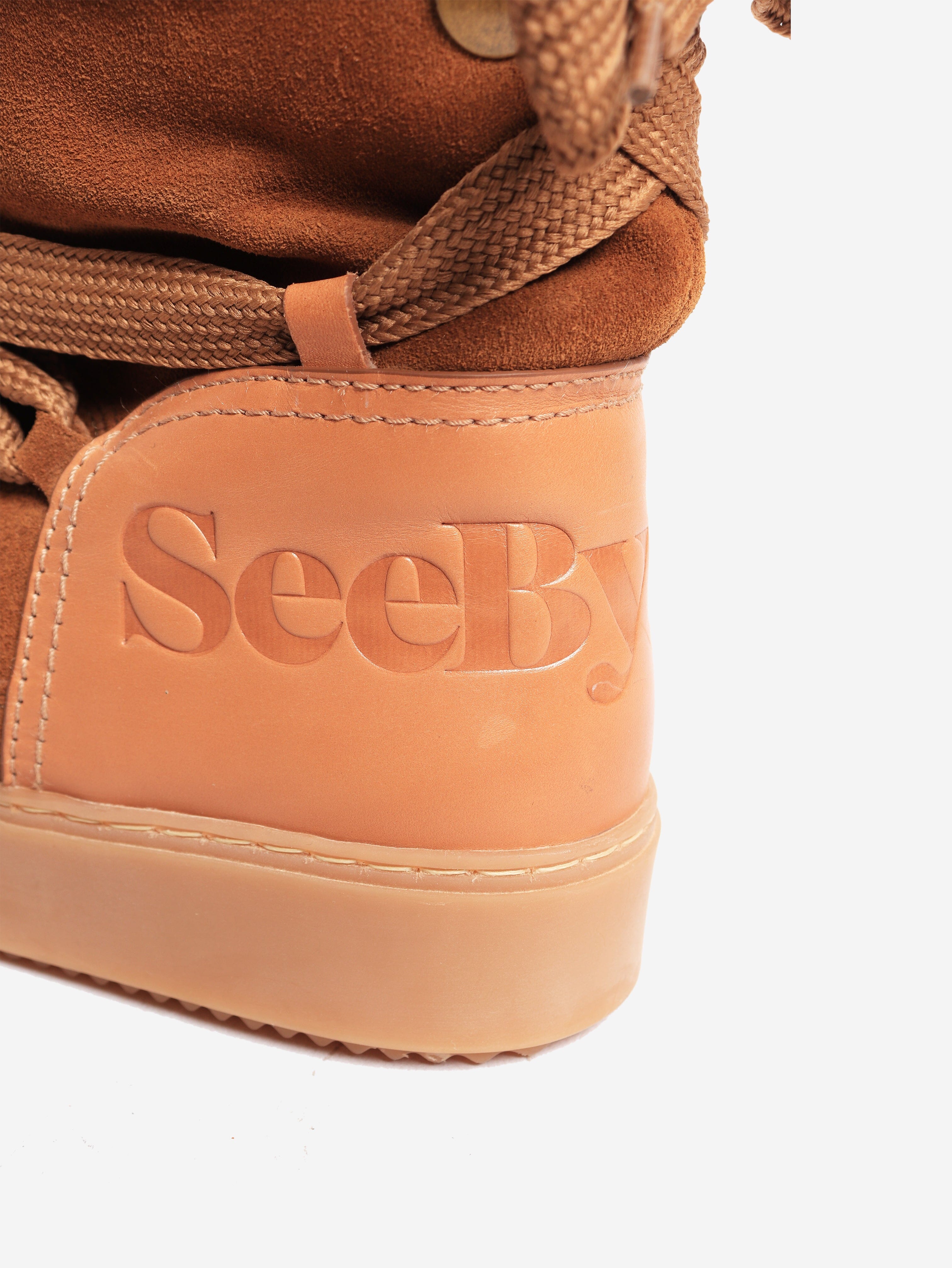 Brown shearling winter boots - size EU 39 (UK 6) Boots Chloe 