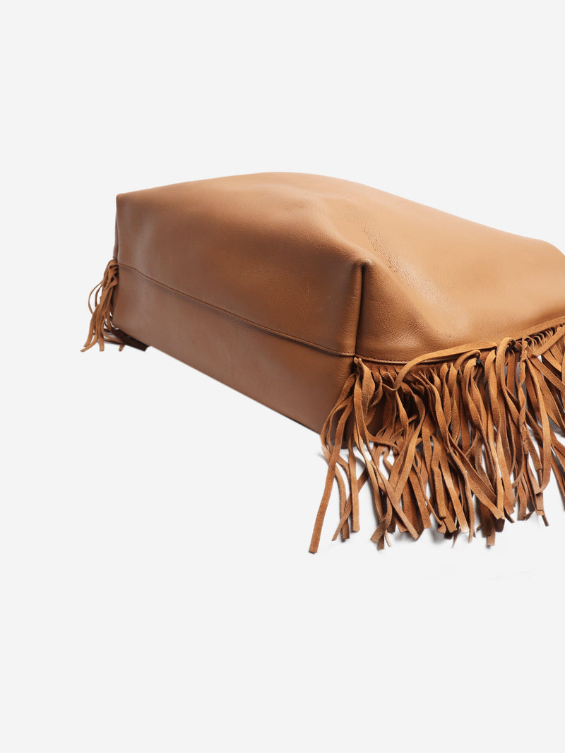 Brown fringed leather tote bag Tote Bags Saint Laurent 