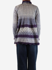 Jean Paul Gaultier Purple mohair-blend striped jumper - size XS