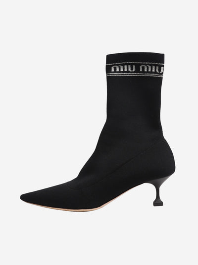 Black stretch-knit ankle boots - size EU 37.5 Boots Miu Miu 