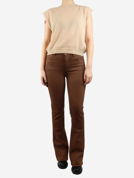 Brown flared high-rise jeans - size UK 8 alternate image