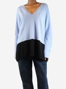 Amanda Wakeley Amanda Wakeley Blue two-tone cashmere jumper - size XS