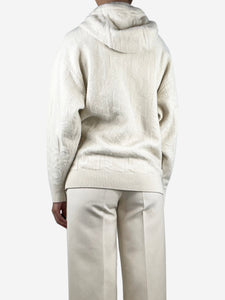 Hermes Cream textured wool hoodie - size UK 8