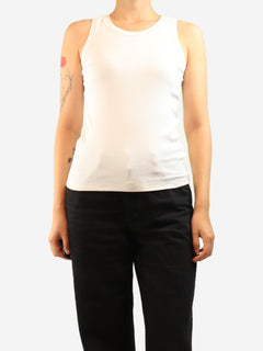 White ribbed tank top - size L