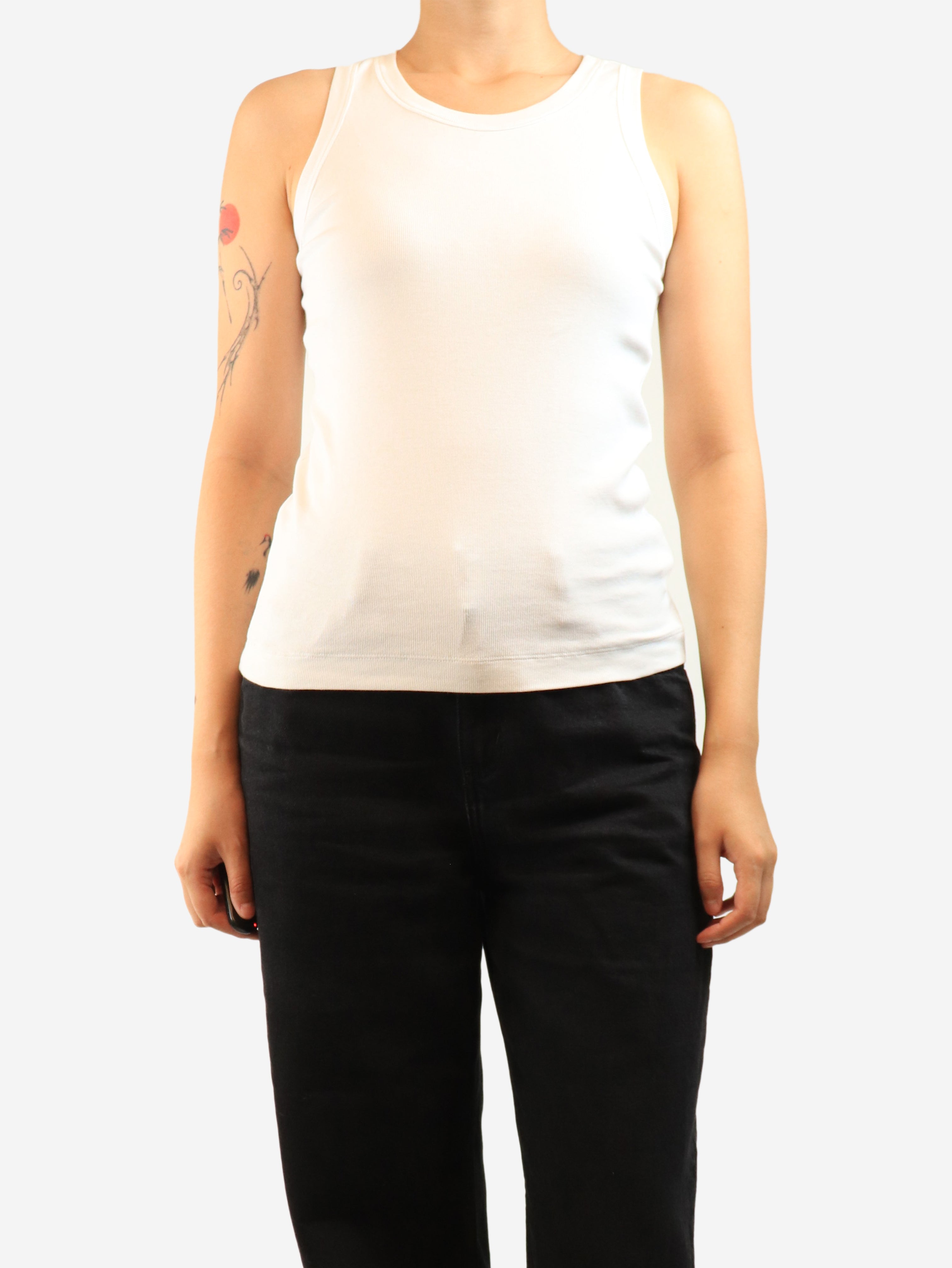 White ribbed tank top - size L
