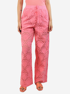 Essentiel Antwerp Pink broderie-anglaise trousers - size UK 10