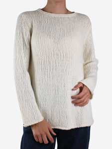 Jenni Kayne White wool-blend knit jumper - size S
