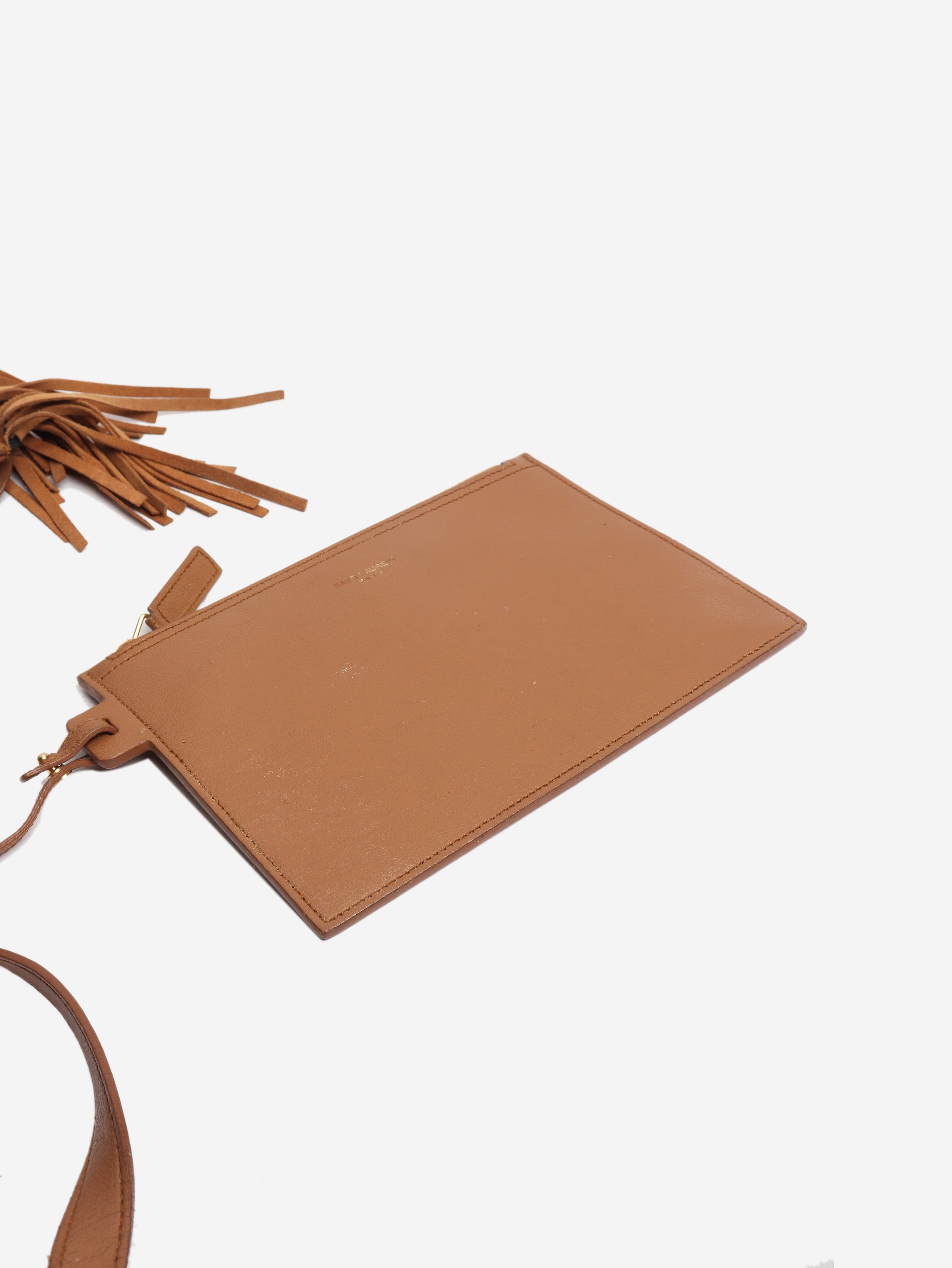 Brown fringed leather tote bag Tote Bags Saint Laurent 