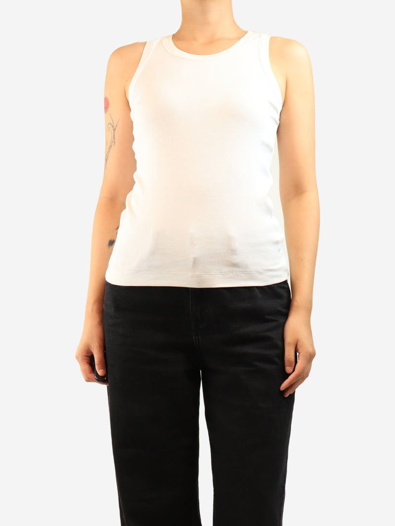 White ribbed tank top - size L
