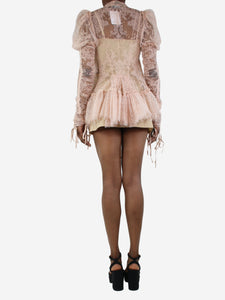 Alexander McQueen Pink lace mini dress - size UK 6
