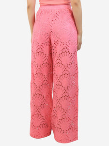 Essentiel Antwerp Pink broderie-anglaise trousers - size UK 10