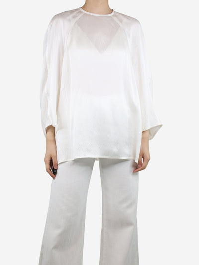 Cream silk crepe top - size UK 6 Tops Sofie D'Hoore 