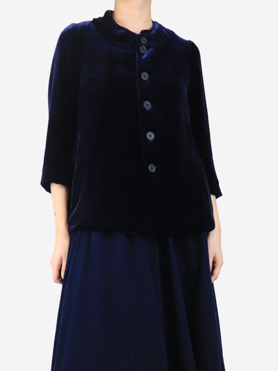 Blue velvet jacket - size UK 8 Coats & Jackets Casey Vidalenc 