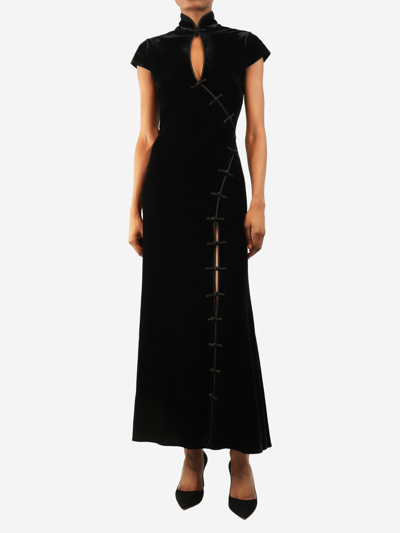 Black velvet Vanessa dress - size UK 6