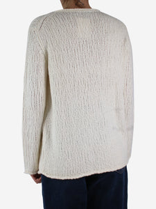 Jenni Kayne White wool-blend knit jumper - size S