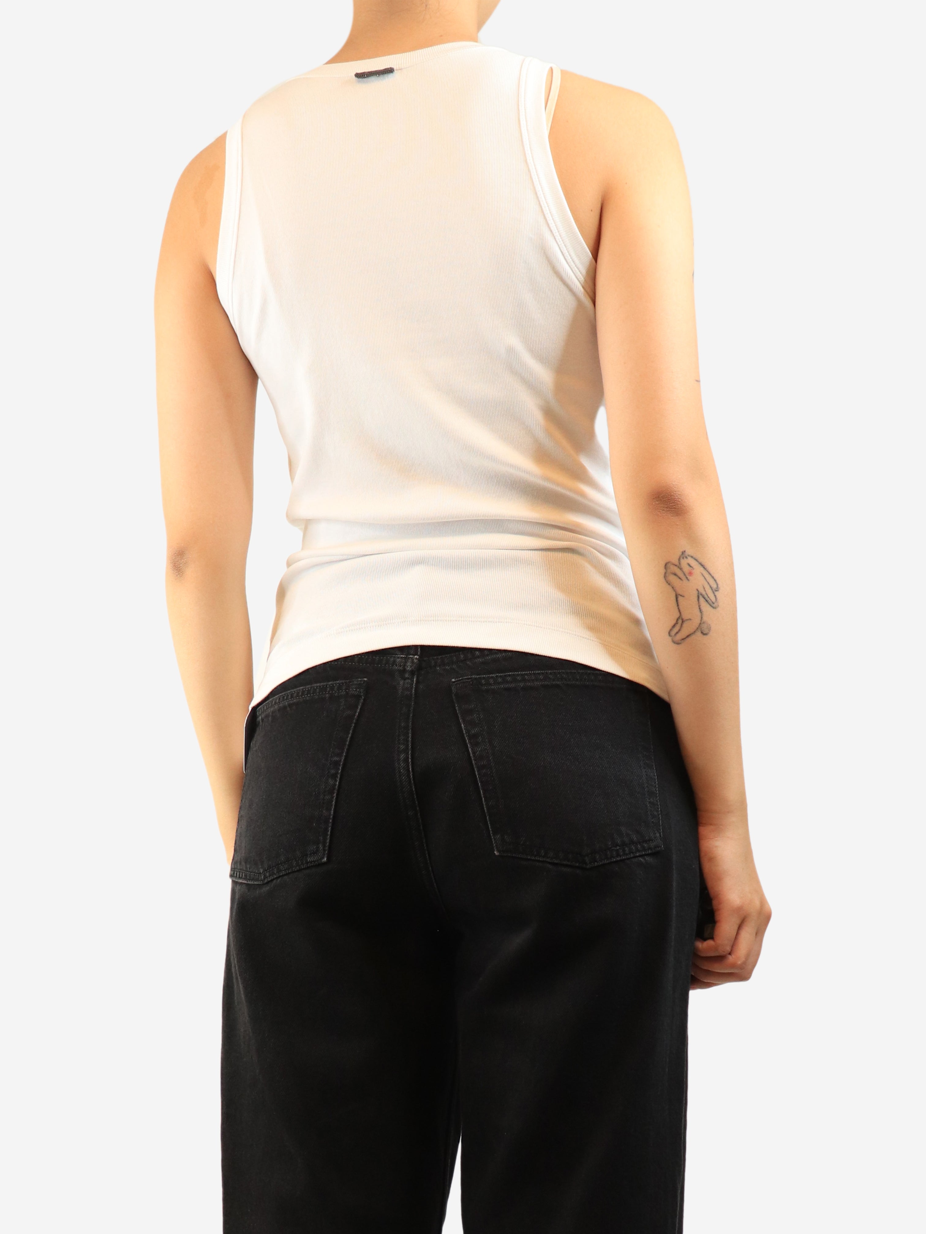White ribbed tank top - size L