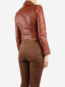 Iro Tan leather biker jacket - size UK 8