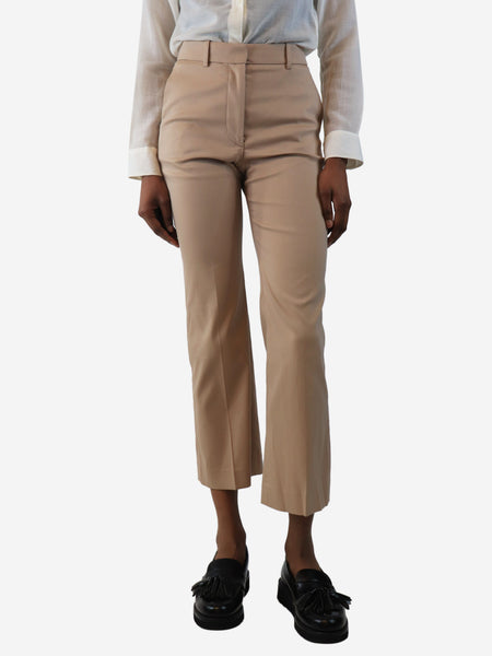 Neutral cotton-blend flared trousers - size UK 6 product image