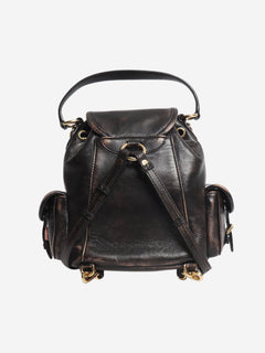 Coffee leather mini backpack Backpacks Miu Miu 